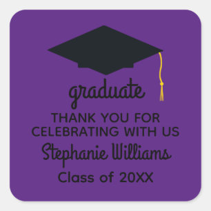 Stickers Merci Black Graduation Cap #1