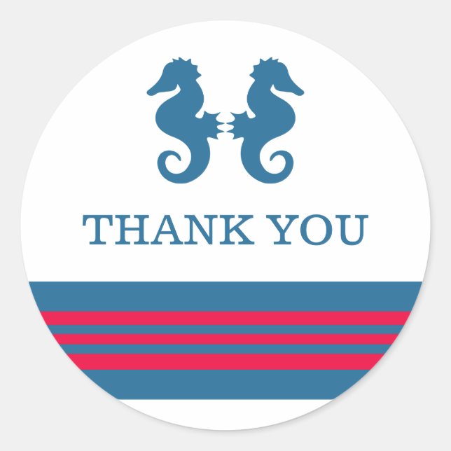 Stickers Merci bleu rouge marine (Devant)