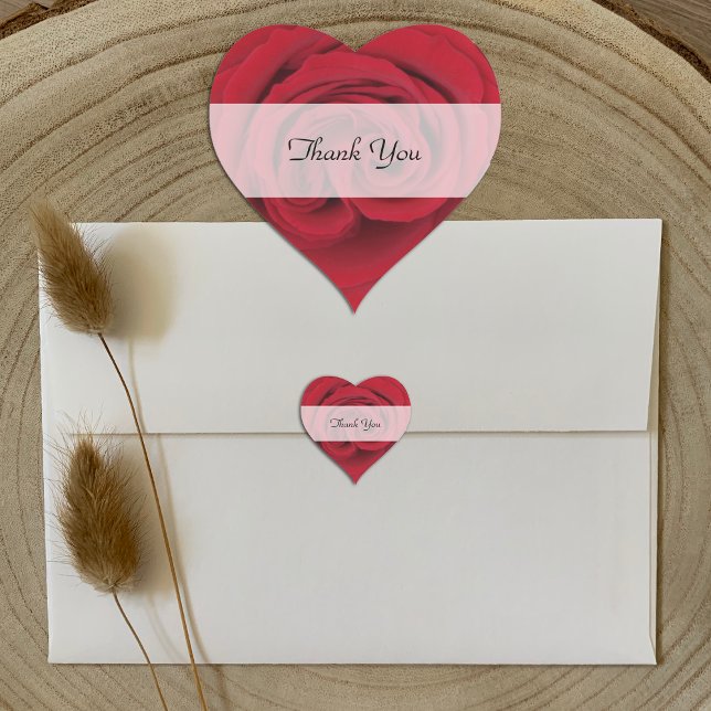 Stickers Merci cardiaque — Rose rouge (Créateur téléchargé)