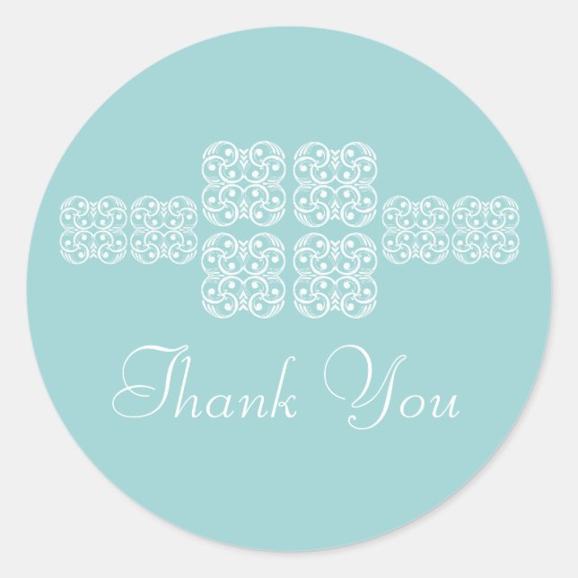 Stickers Merci Chic Aqua Bohemian (Devant)