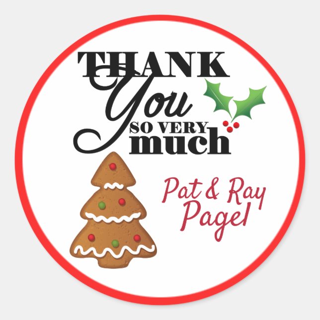 Stickers Merci Christmassy (Devant)