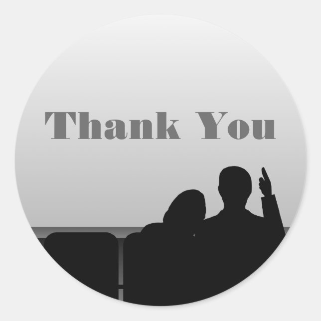 Stickers Merci cinéma, Gris (Devant)