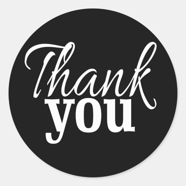 Stickers Merci classique | Phoques Noirs Et Blancs (Devant)