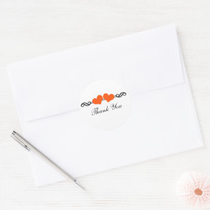 Stickers Merci Coeur élégant, Orange