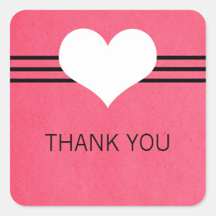 Stickers Merci Coeur moderne, Rose