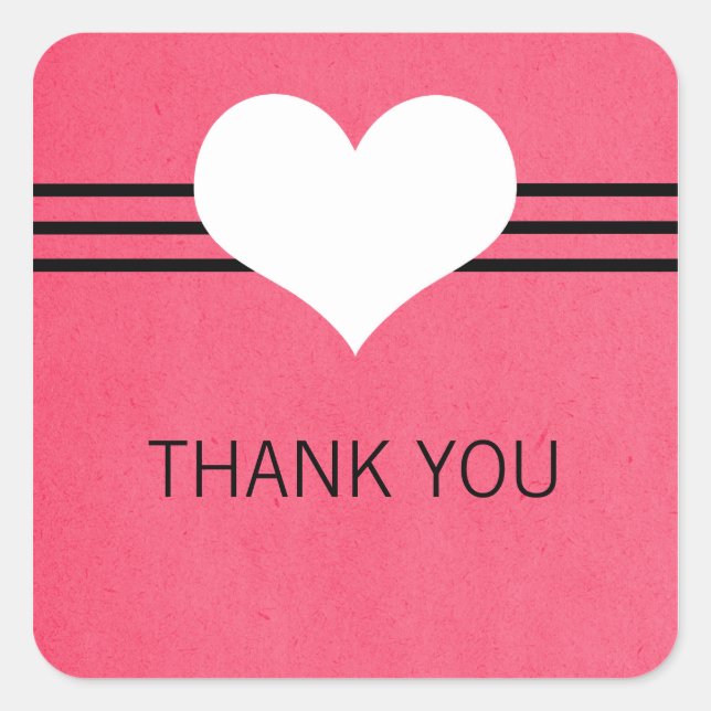 Stickers Merci Coeur moderne, Rose (Devant)