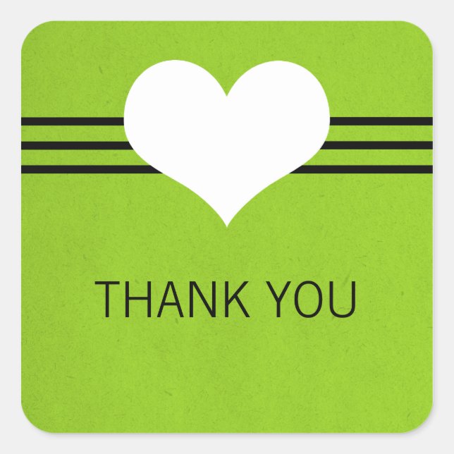 Stickers Merci Coeur moderne, Vert (Devant)