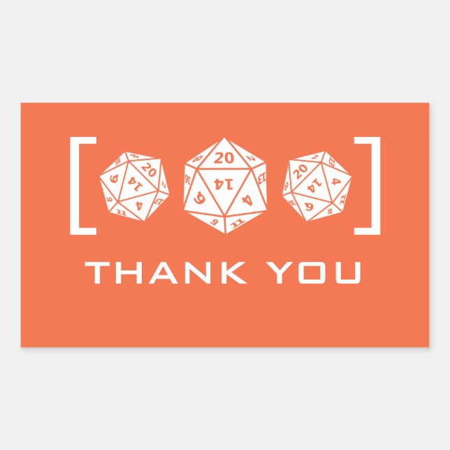 Stickers Merci D20 Dice Orange (Devant)