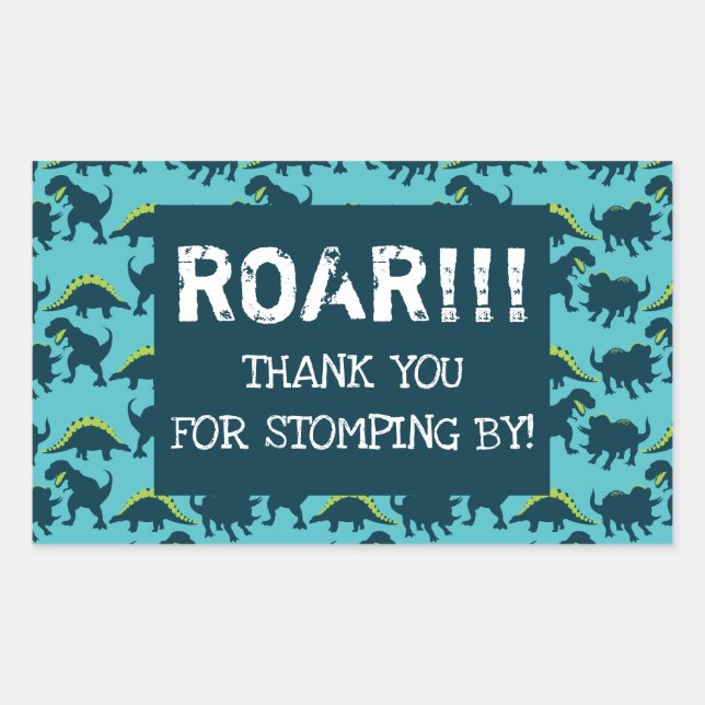 Stickers Merci d'anniversaire de Dinosaur (Devant)