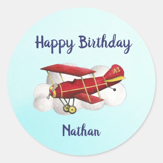 Stickers Merci d'anniversaire de l'avion (Devant)