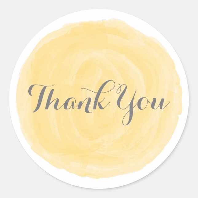 Stickers Merci d'aquarelle jaune (Devant)