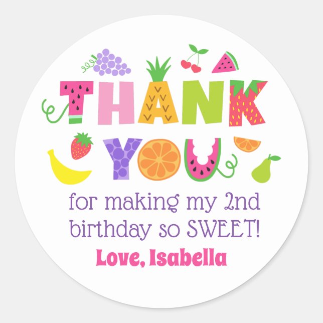 Stickers Merci de 2 ans TWOtti Frutti (Devant)