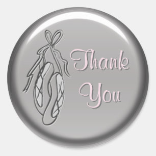 Stickers Merci de ballet rose et gris