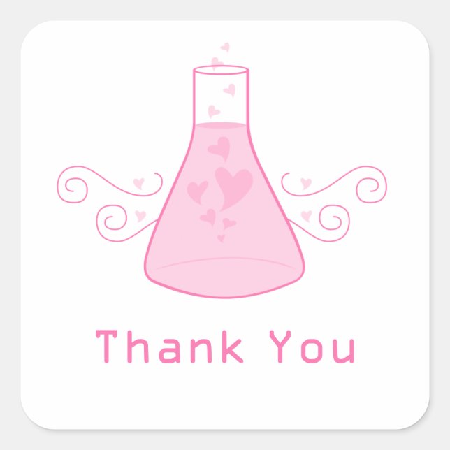 Stickers Merci de chimie rose douce (Devant)