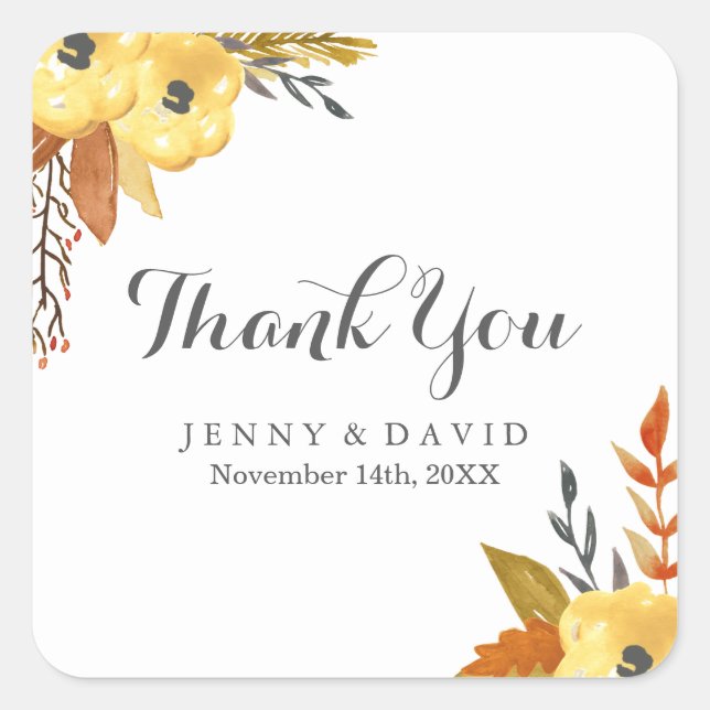 Stickers Merci de chute d'aquarelle (Devant)