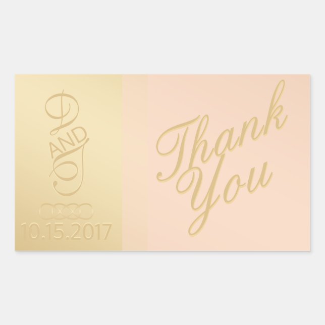 Stickers Merci de coeur en or (Devant)