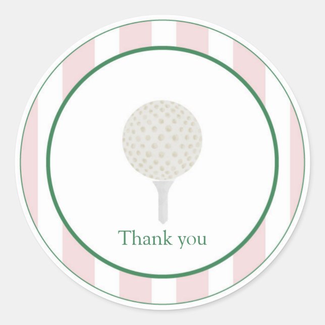 Stickers Merci de golf rose (Devant)