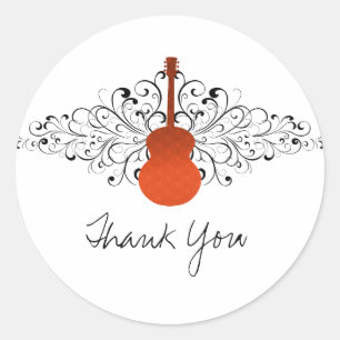 Stickers Merci de guitare Orange Swirls