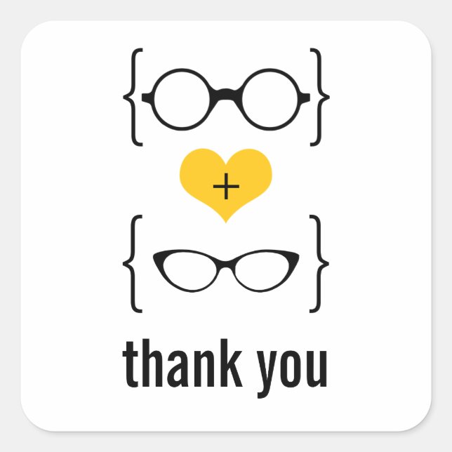 Stickers Merci de lunettes Geeky Jaune (Devant)