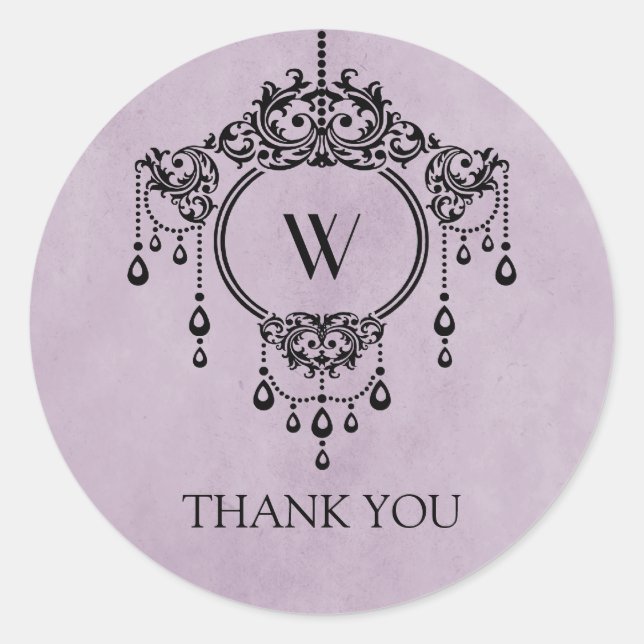 Stickers Merci de lustre Vintage violet (Devant)