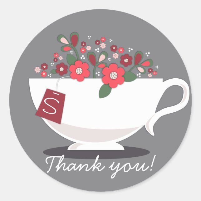 Stickers Merci de monogramme de corail (Devant)