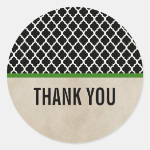 Stickers Merci de Quatrefoil Green Chic