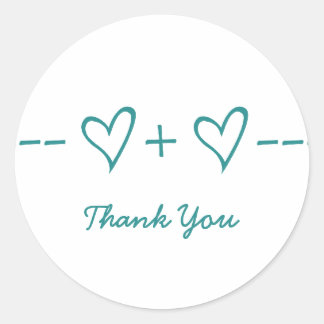 Stickers Merci d'équation cardiaque turquoise