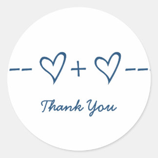 Stickers Merci d'équation de coeur bleu