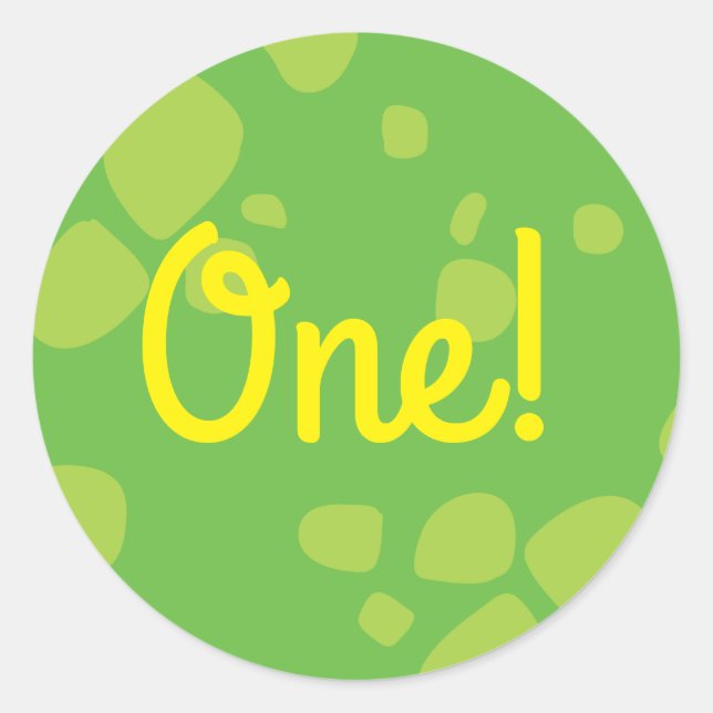 Stickers Merci Dinosaur mignon 1er anniversaire (Devant)