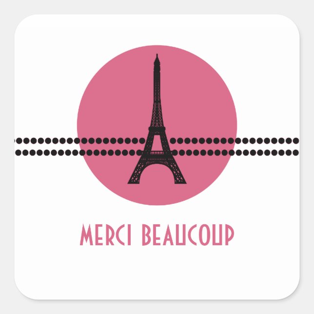 Stickers Merci Doigts Parisiens, Rose (Devant)
