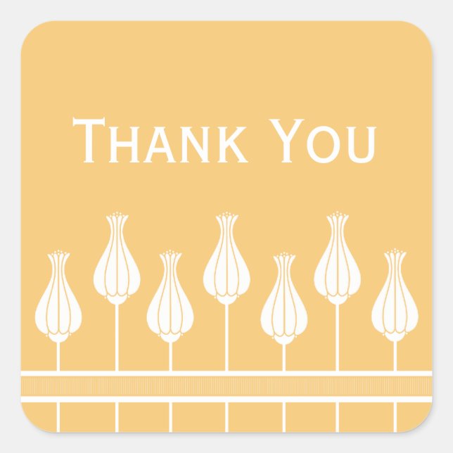 Stickers Merci Floral Art déco (Devant)