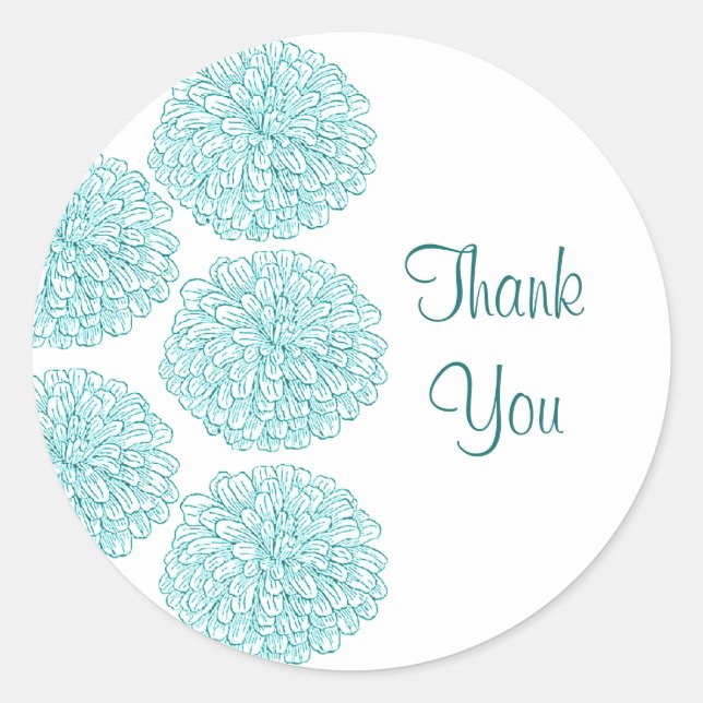 Stickers Merci frontière Zinnia, Turquoise (Devant)