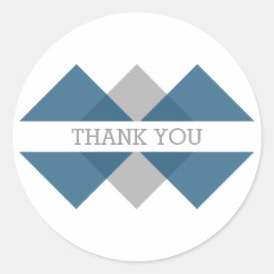 Stickers Merci géométrique gris bleu