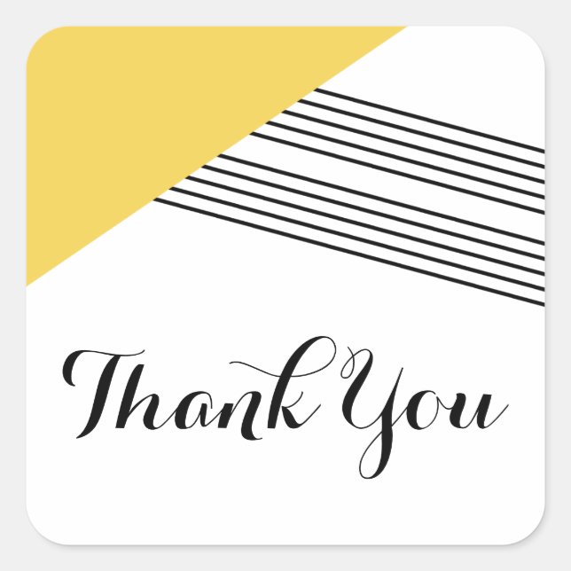 Stickers Merci géométrique jaune (Devant)