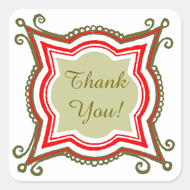 Stickers Merci Gold Red Custom (Devant)