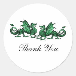 Stickers Merci Green Elegant Dragons