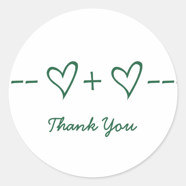 Stickers Merci Green Heart Equation (Devant)