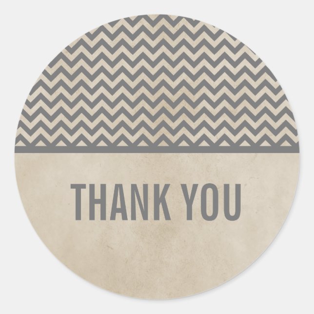 Stickers Merci gris chic Chevron (Devant)