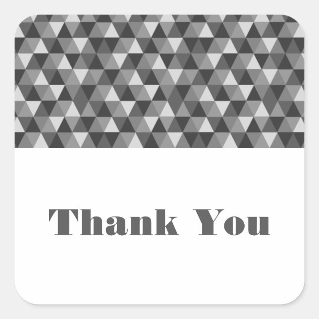 Stickers Merci gris géométrique Triangles (Devant)