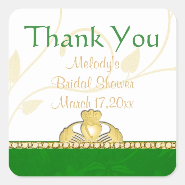 Stickers Merci Irlandais Claddaugh (Devant)