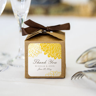 Stickers Merci jaune blanc