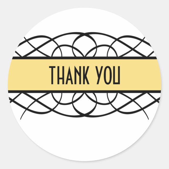 Stickers Merci Jaune Déco (Devant)