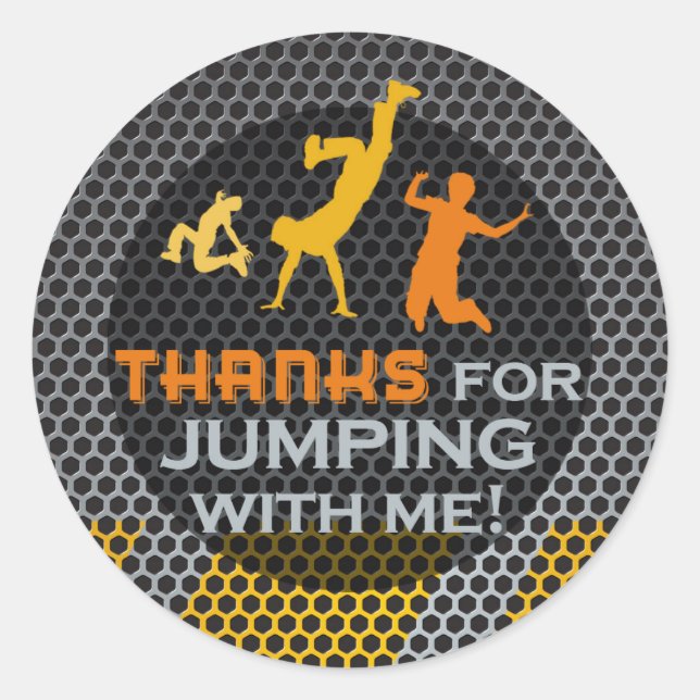 Stickers Merci Jump Birthday Boy Matching (Devant)