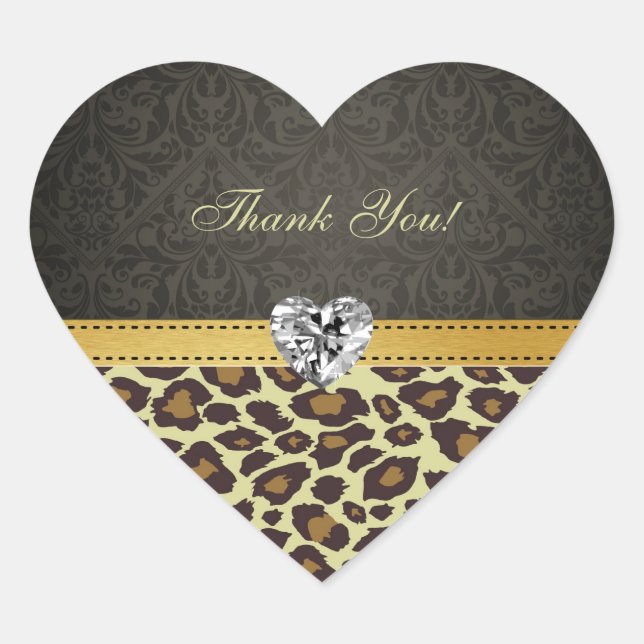 Stickers Merci Léopard Damask Monogram (Devant)