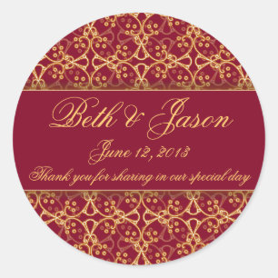 Stickers Merci Mariage Berry Red Cluster