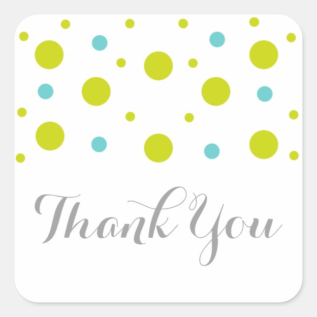 Stickers Merci Mariage Confetti Turquoise vert (Devant)