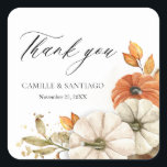 Stickers Merci Mariage de automne rustique<br><div class="desc">Améliorez votre mariage de automne avec nos charmants "Stickers de mariage Rustique en Merci d'automne". Parfaits pour sceller les cartes de remerciement, décorer les sacs de faveur ou ajouter une touche spéciale à votre papeterie mariage, ces autocollants présentent de belles feuilles d'automne et des éléments rustiques. Correspondance d'éléments dans notre...</div>