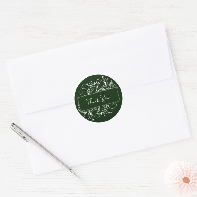 Stickers Merci Mariage Emerald Green (Enveloppe)
