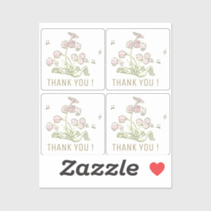 Stickers Merci minuscule Fleur sauvage Petites abe