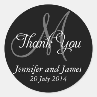 Stickers Merci Monogramme Favoriser Mariage